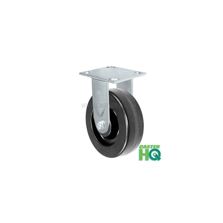 Casterhq 6"x2" Kingpinless Rigid Plate Caster, Phenolic Wheel, 1,200 lbs Ca 40CR620PH84B-03